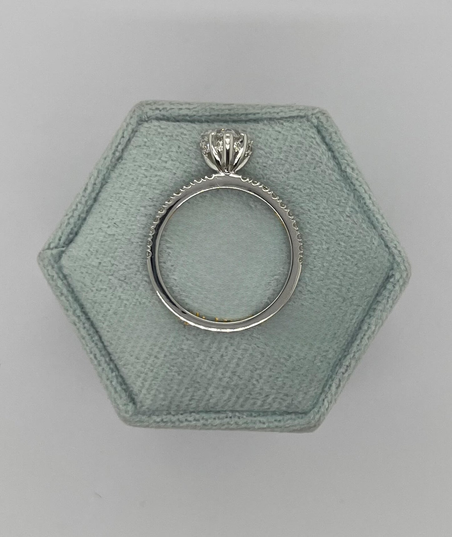 Heartfelt Beauty Hidden Halo Engagement Ring with Heart Shape Lab Grown Diamond