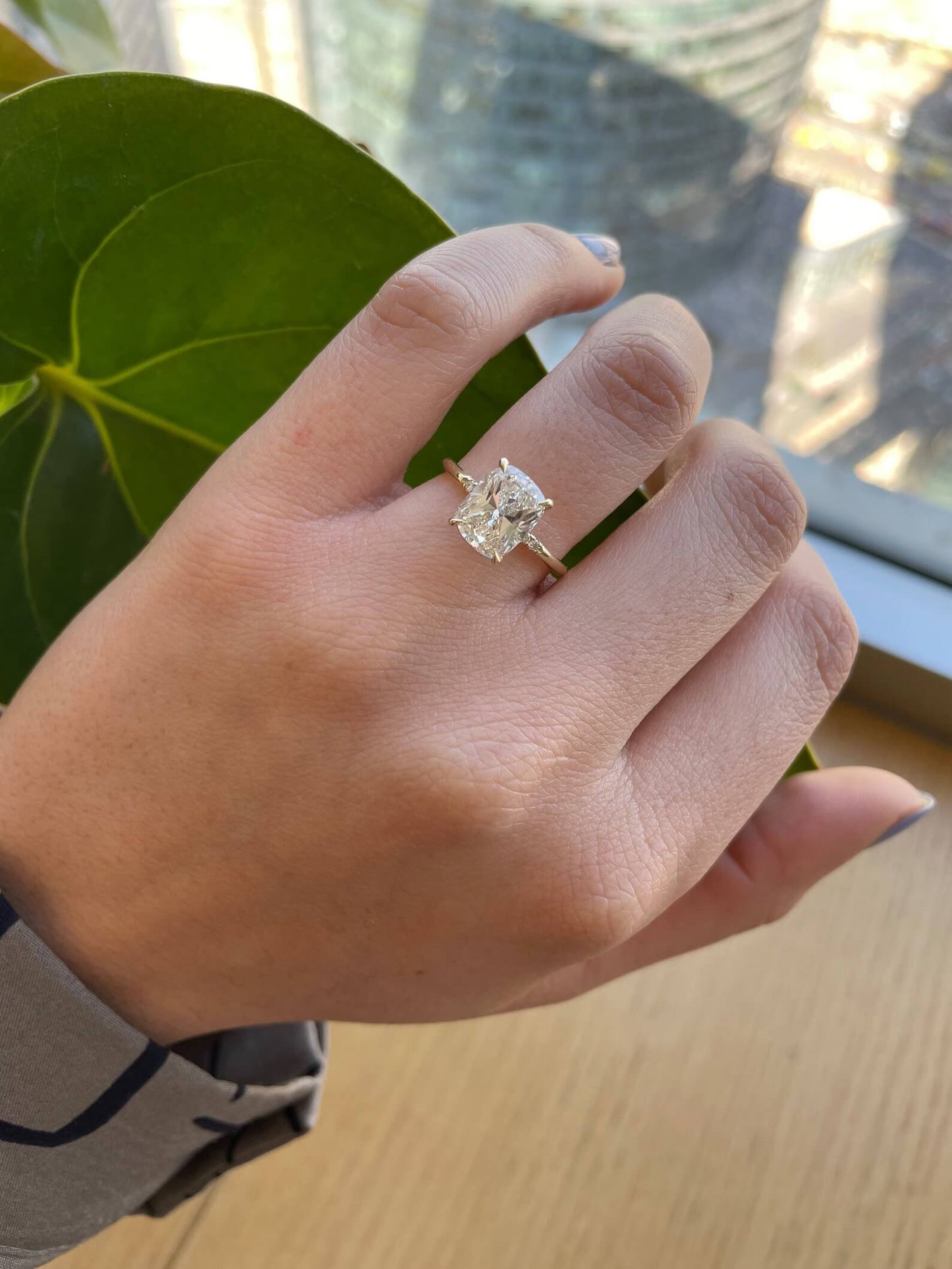 Elongated Cushion Lab Grown Diamond Ring