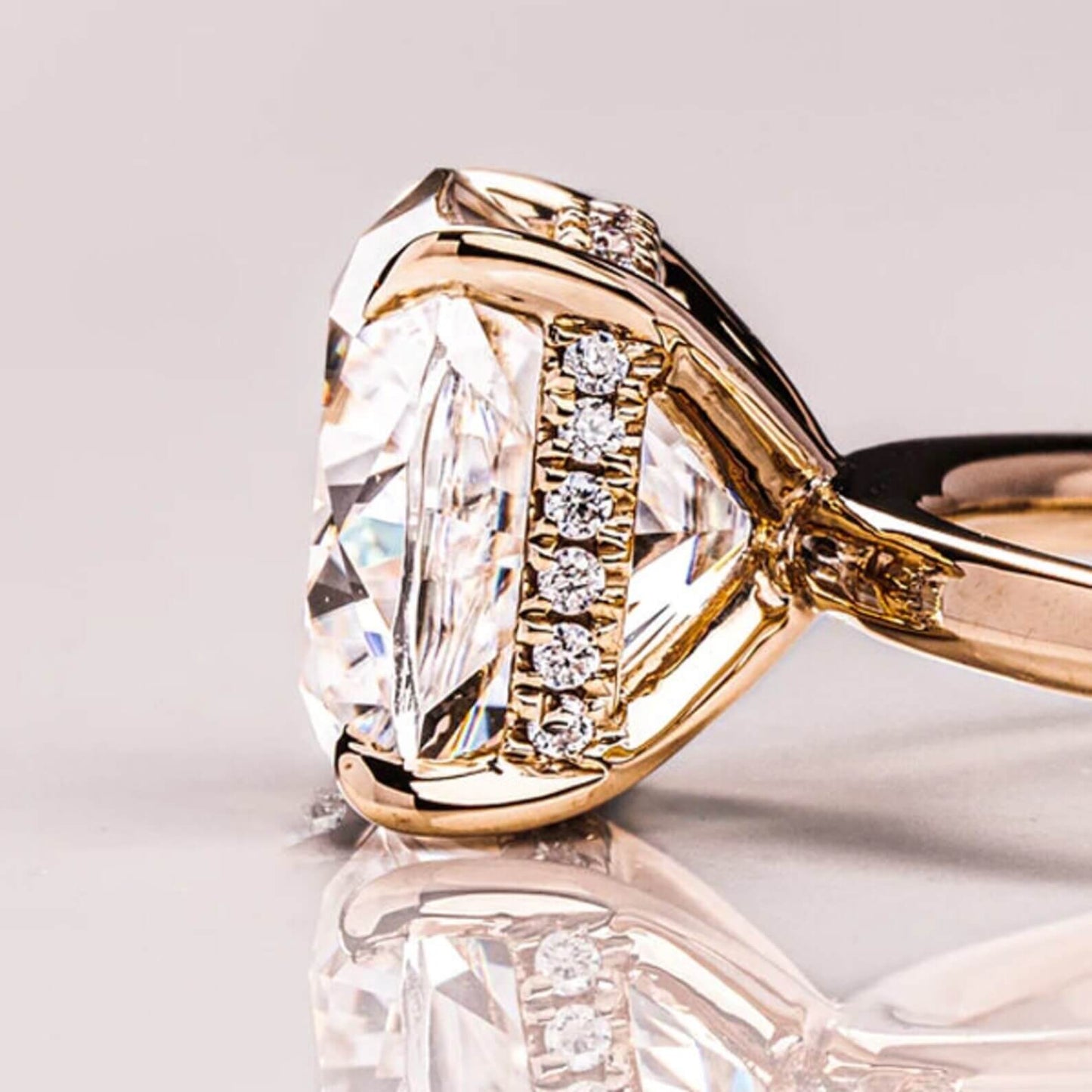 Hidden Halo Lab Grown Diamond Engagement Ring