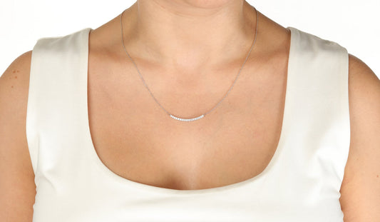 Curved Bar Lab Grown Diamond Pendant Necklace for Lasting Brilliance