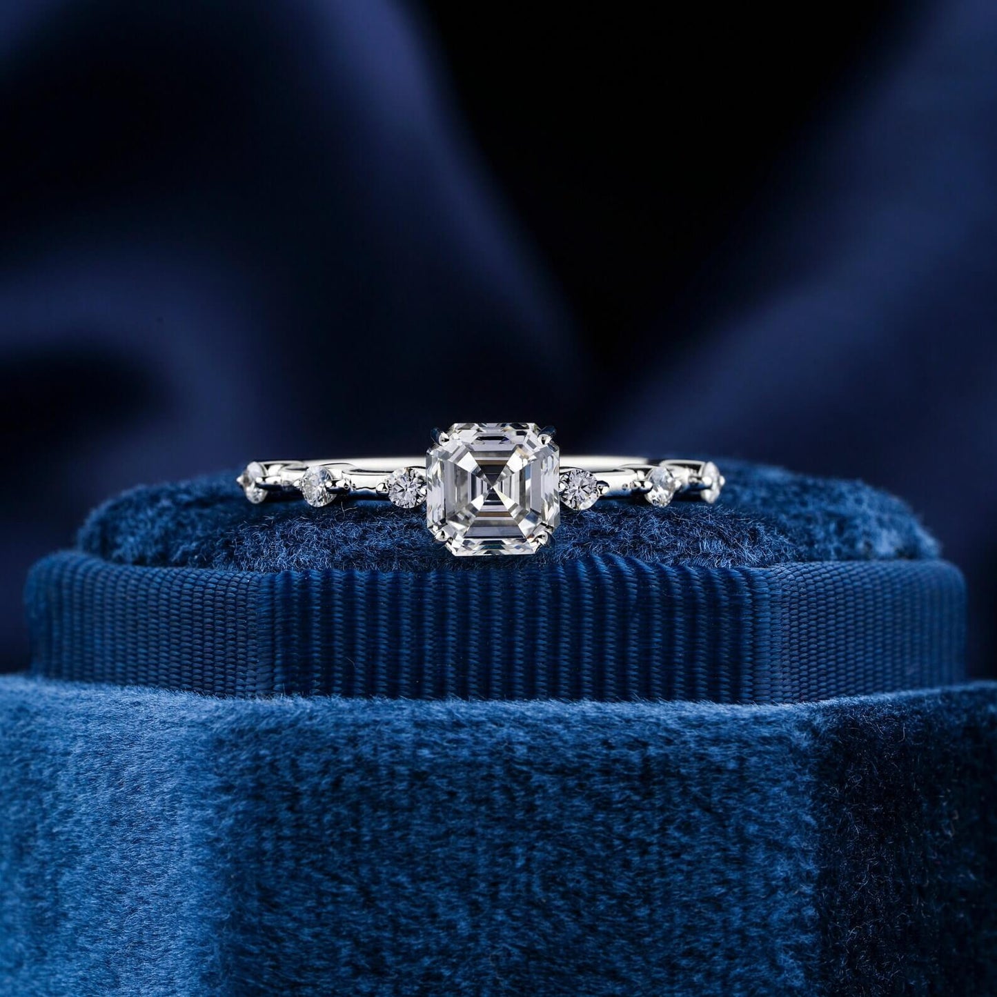 Asscher Cut Solitaire Engagement Ring