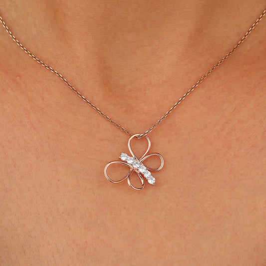 Perfect Gift with Lab Grown Diamond Butterfly Pendant