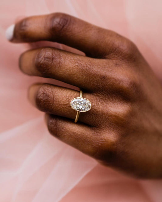 3.00 CT Oval Cut Lab Grown Diamond Engagement Ring 18K Gold Ring Vintage Ring Wedding Gift Ring Anniversary Gift For Her