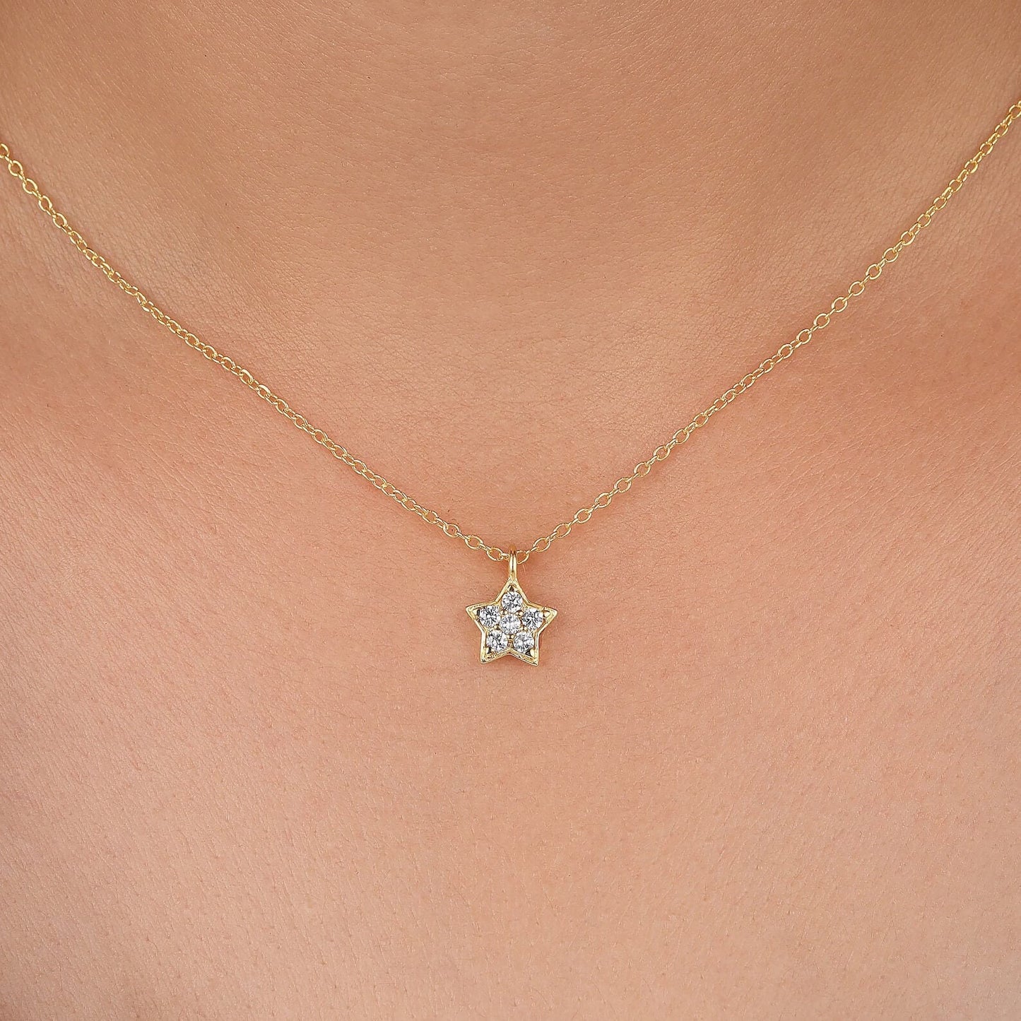 Delicate Lab-Grown Diamond Star Necklace