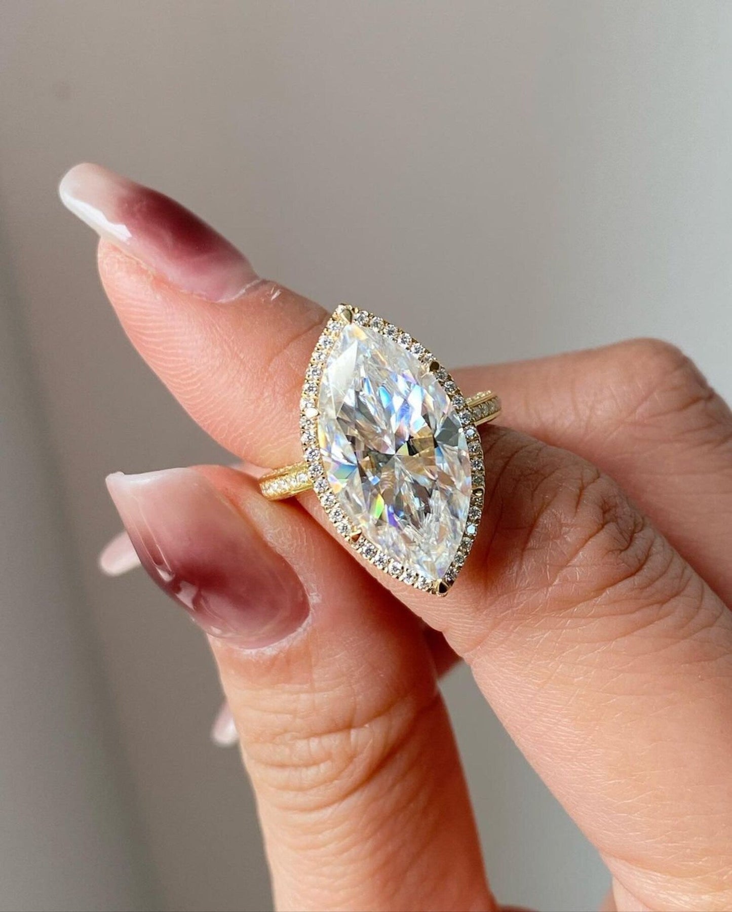 Marquise Cut Halo Wedding Ring, a Vintage Masterpiece