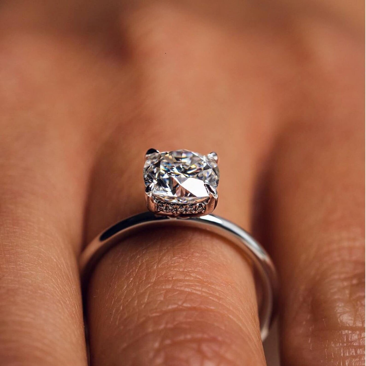 Hidden Halo Lab Grown Diamond Engagement Ring