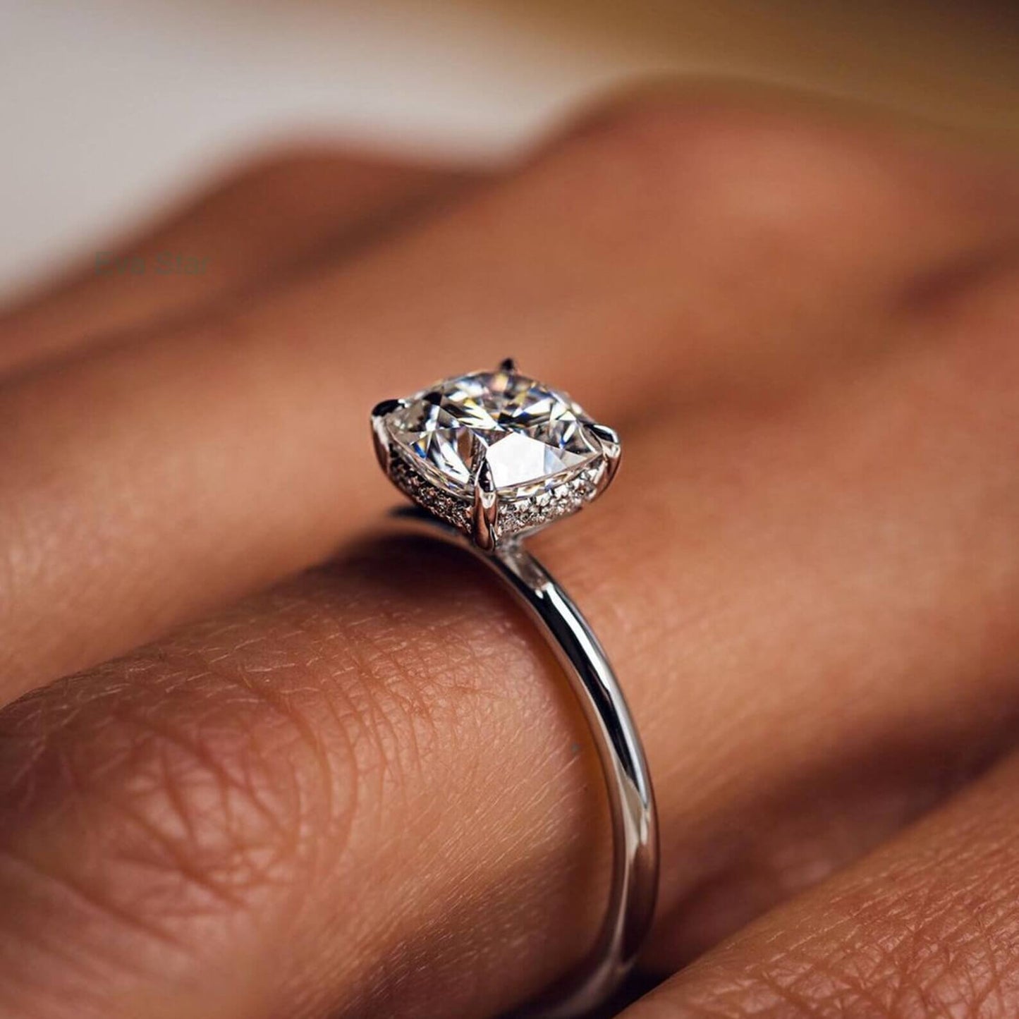 Hidden Halo Lab Grown Diamond Engagement Ring