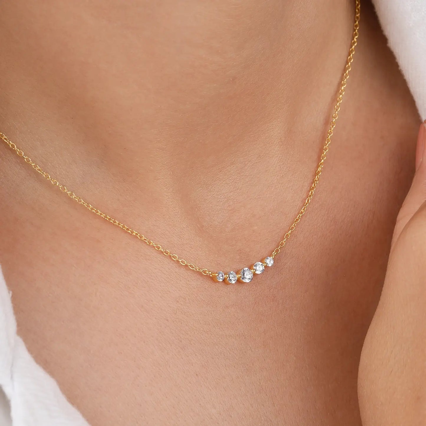 Delicate Single Prong Lab Grown Diamond Necklace
