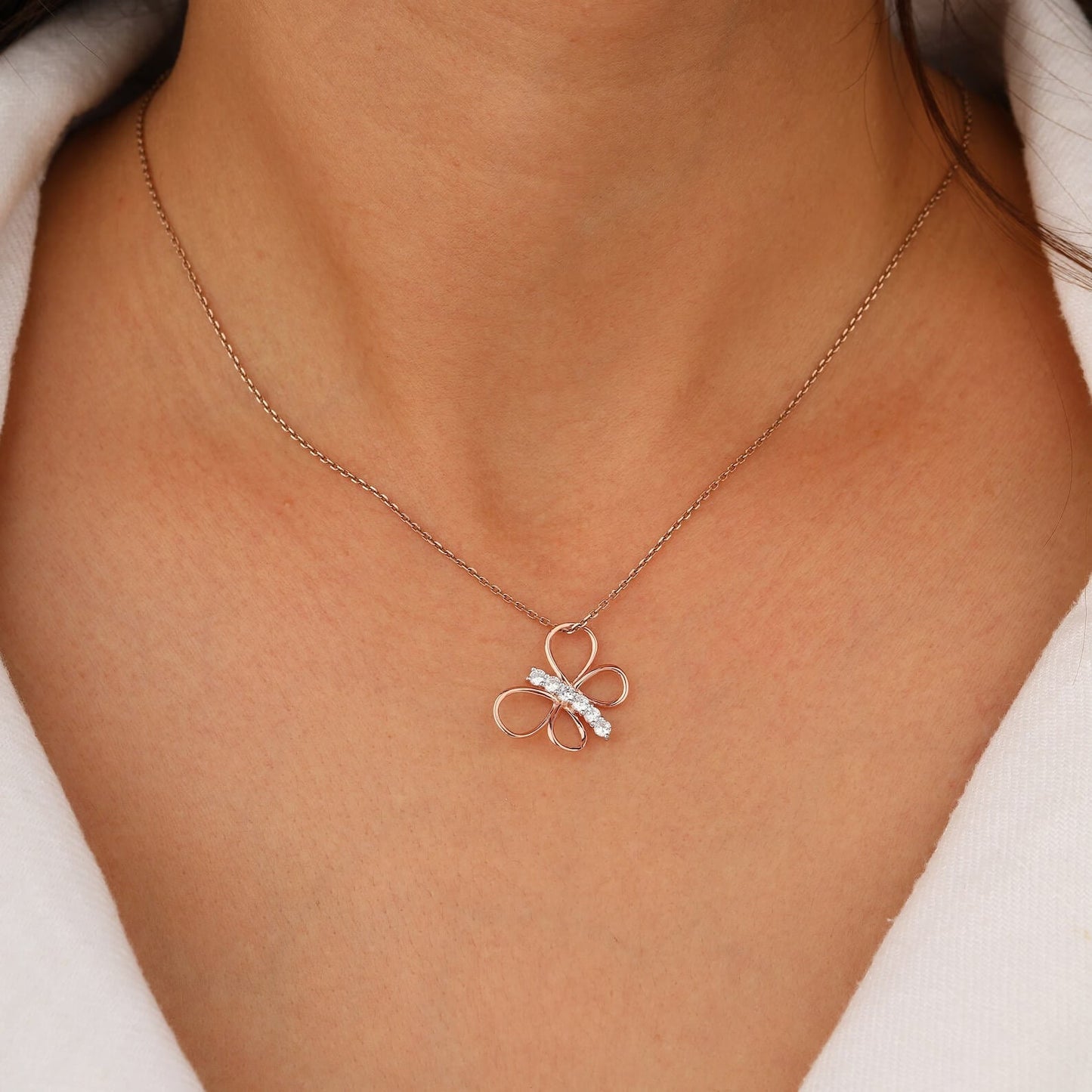 Perfect Gift with Lab Grown Diamond Butterfly Pendant