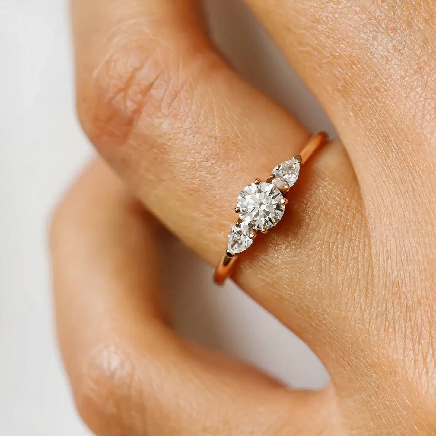 Lab-Created Diamond Three-Stone Anniversary Ring