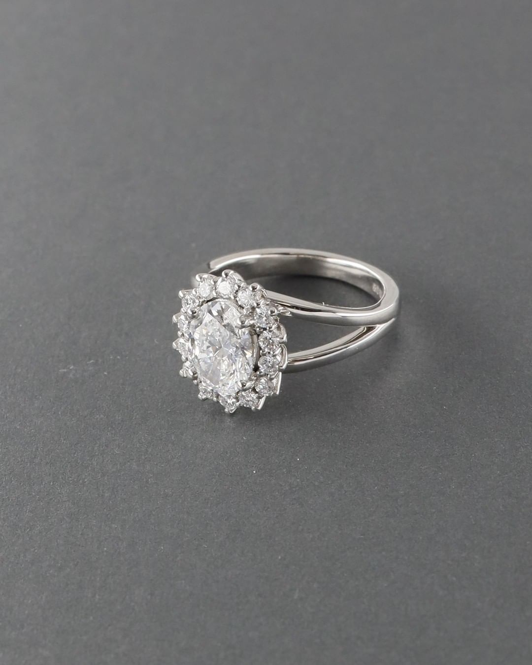 2 CT Oval Cut Lab Grown Wedding Ring/ 14K White Gold Three Stone Engagement Ring/ Oval Anniversary Ring For Wife/ Promise Gift Ring For Her