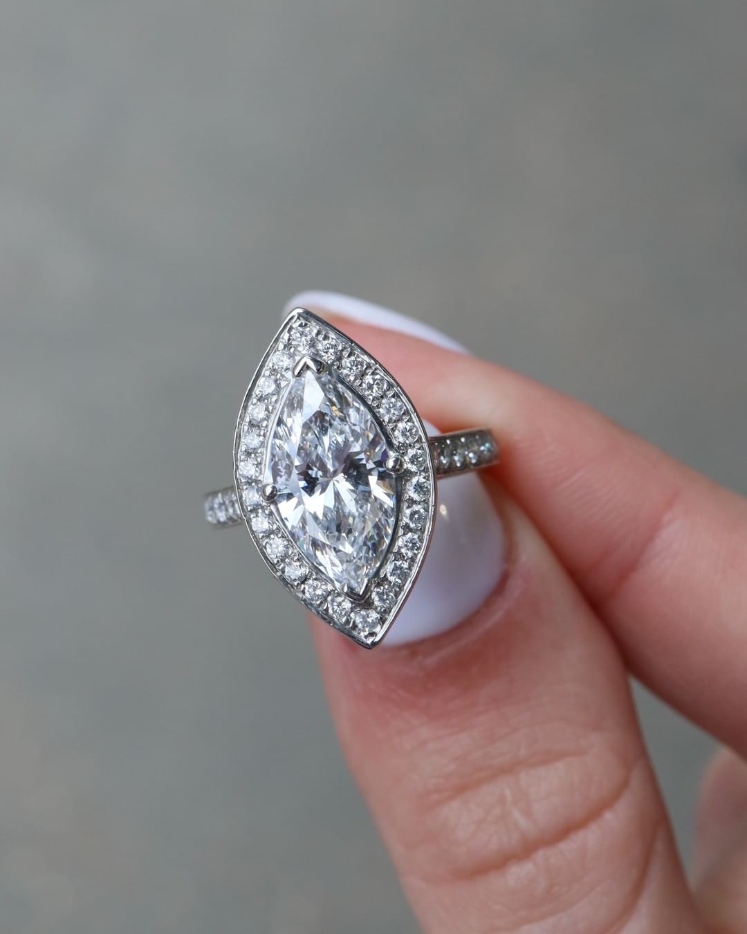 2 CT Marquise Cut Lab Grown Diamond Halo Engagement Ring Wedding Ring, Anniversary Gift Ring, Art Deco Ring For Her Promise Ring.