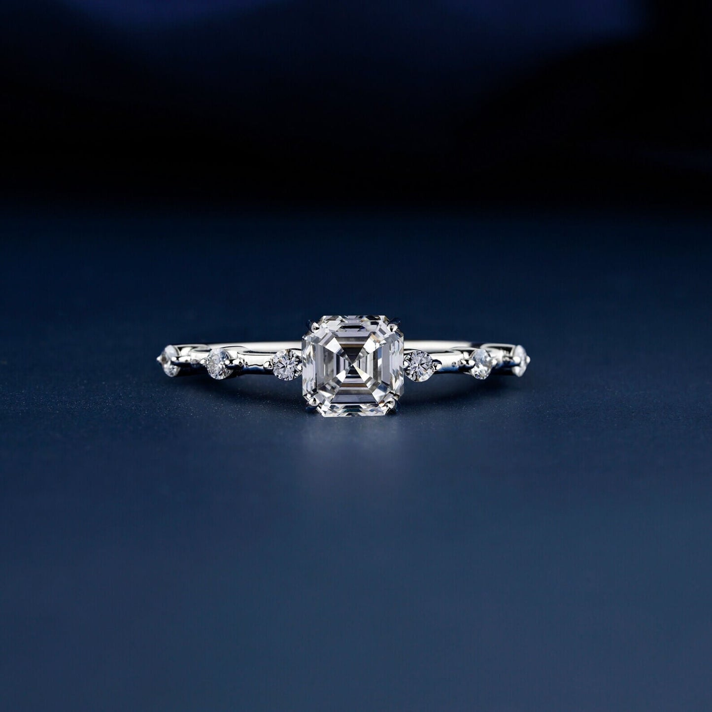 Asscher Cut Solitaire Engagement Ring