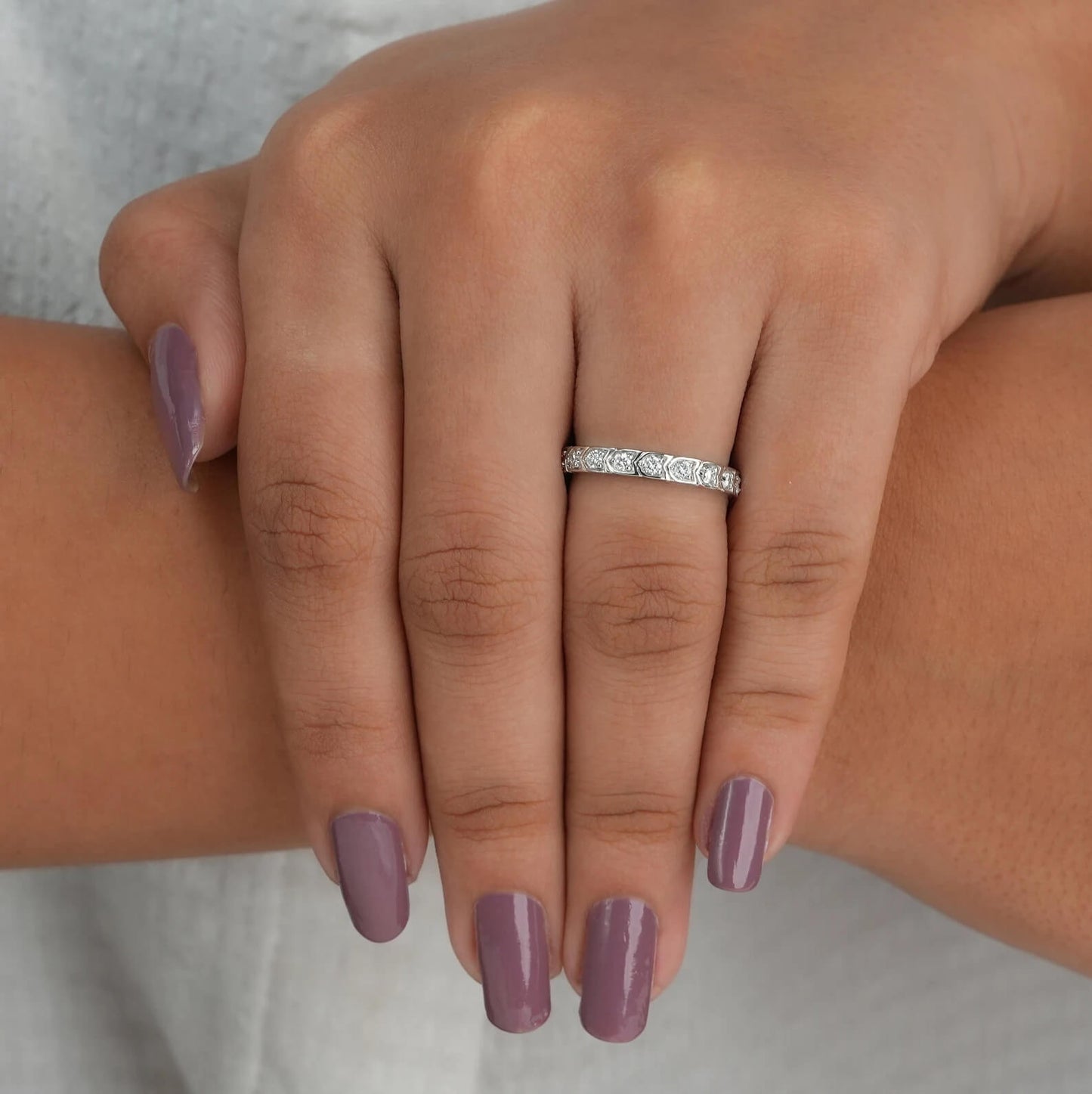 Handcrafted Eternity Band with Lab Grown Diamonds