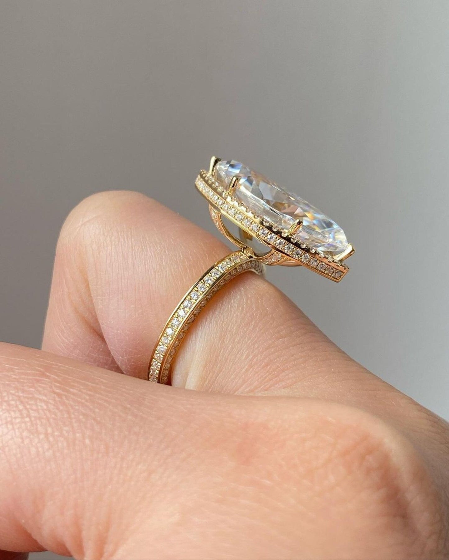 Marquise Cut Halo Wedding Ring, a Vintage Masterpiece