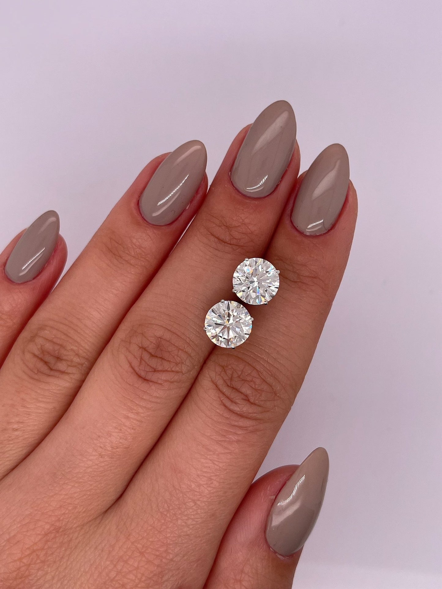 Ideal Round Cut Lab Diamond Stud Earrings with IGI Certification