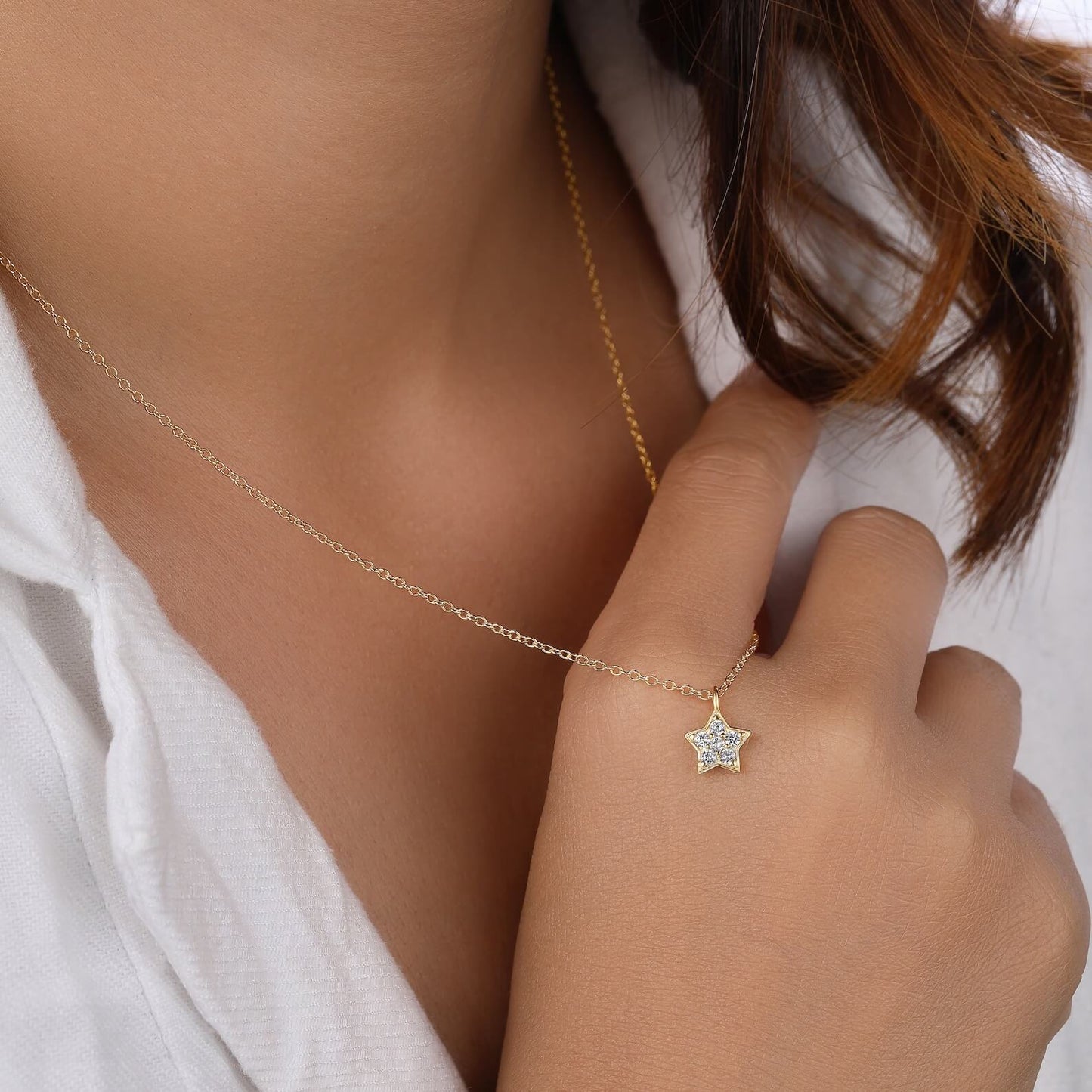 Delicate Lab-Grown Diamond Star Necklace