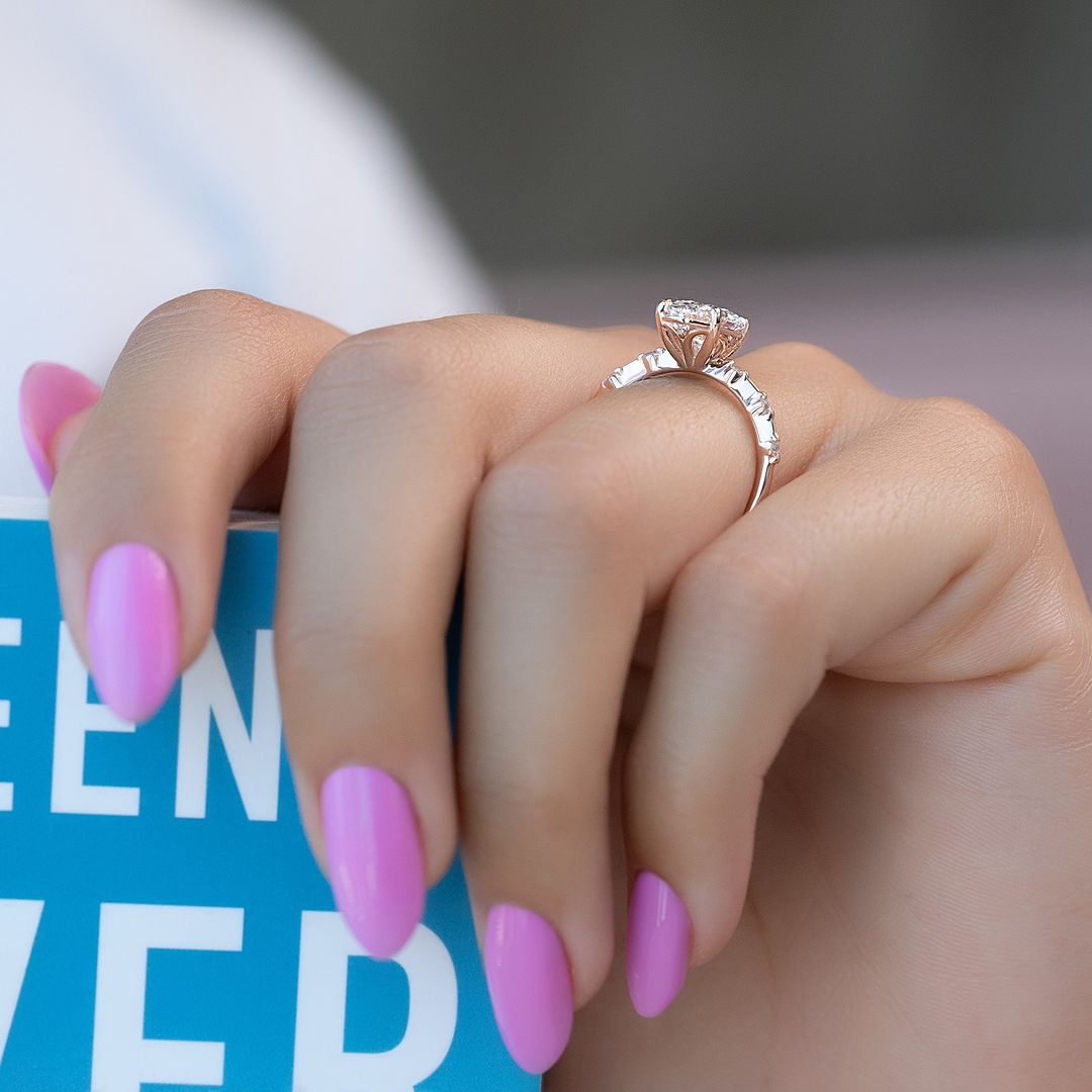 Oval Lab Grown Diamond Ring, Solitaire Engagement Ring