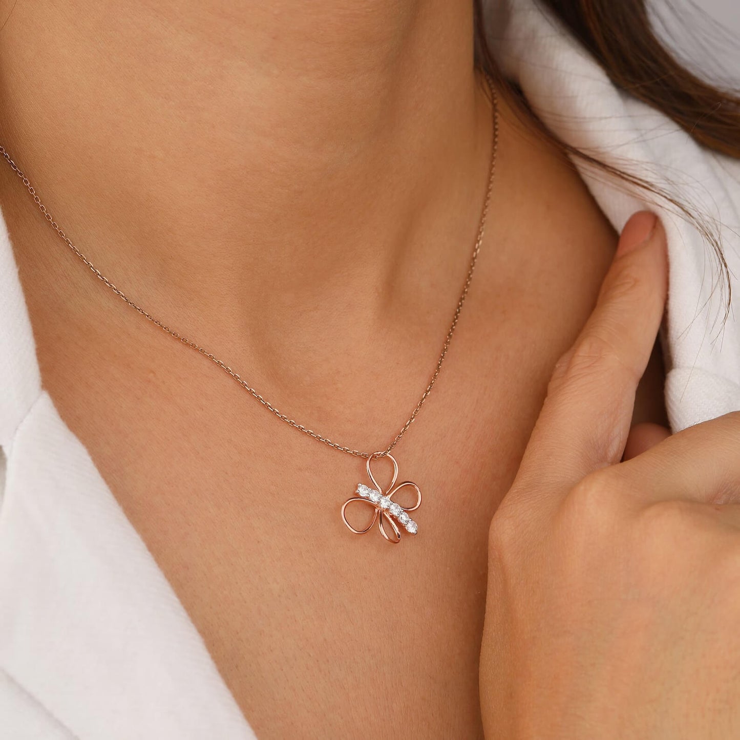 Perfect Gift with Lab Grown Diamond Butterfly Pendant
