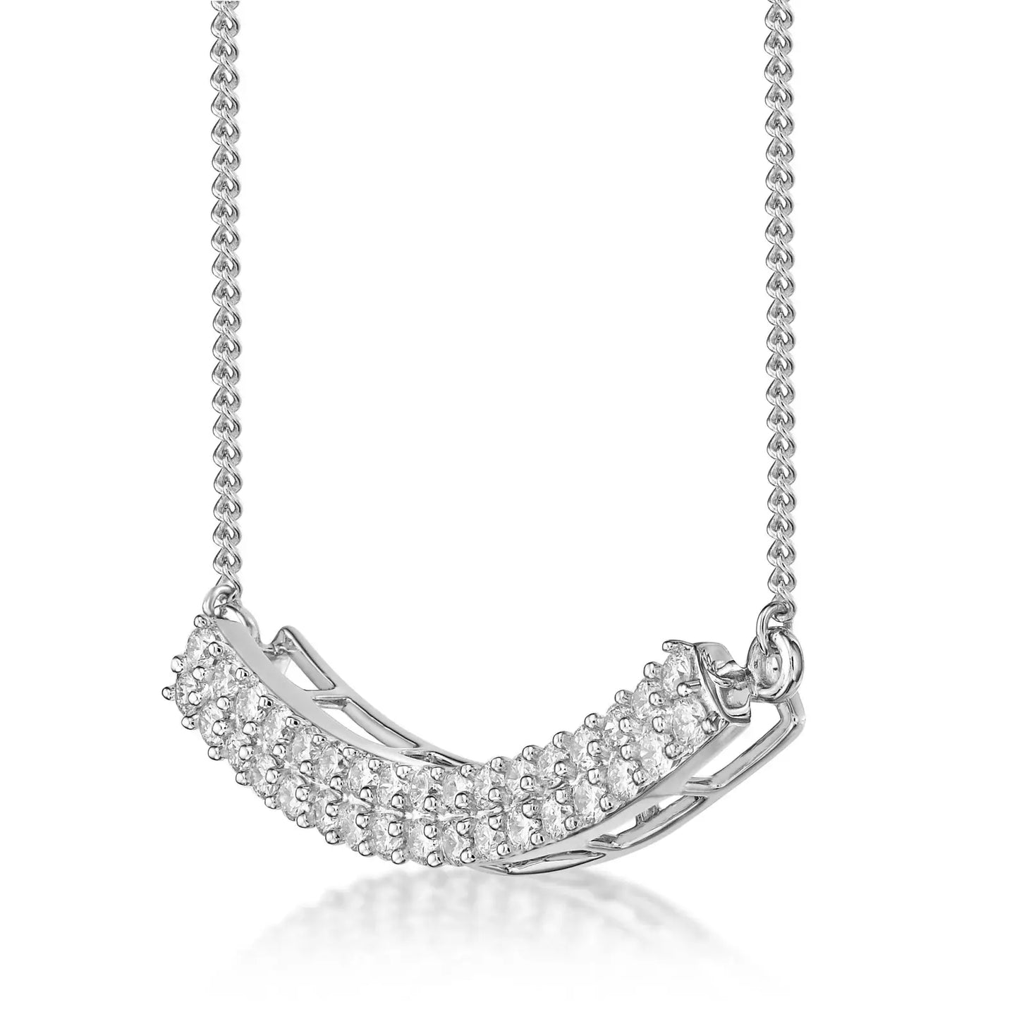 Curved Bar Necklace with Ethically Sourced Diamonds