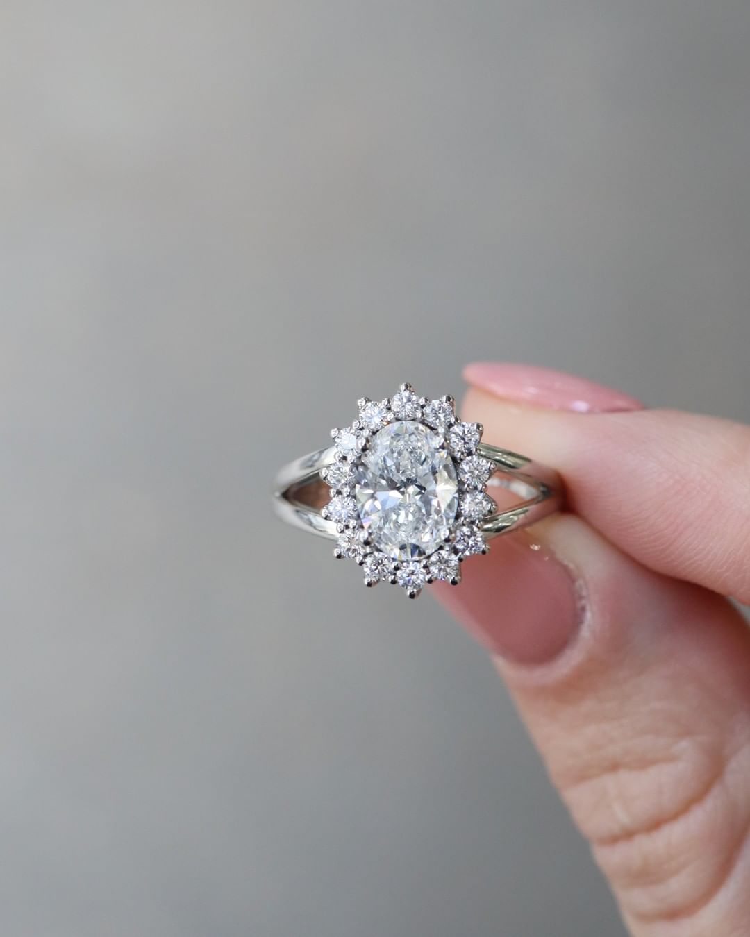 2 CT Oval Cut Lab Grown Wedding Ring/ 14K White Gold Three Stone Engagement Ring/ Oval Anniversary Ring For Wife/ Promise Gift Ring For Her