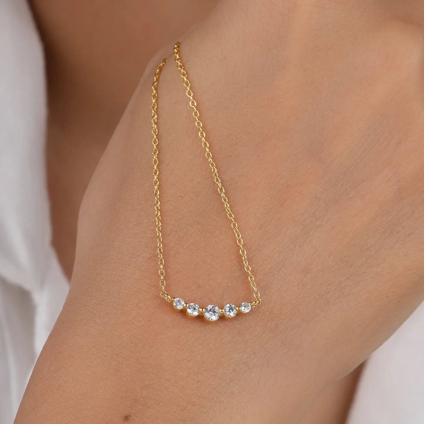 Delicate Single Prong Lab Grown Diamond Necklace
