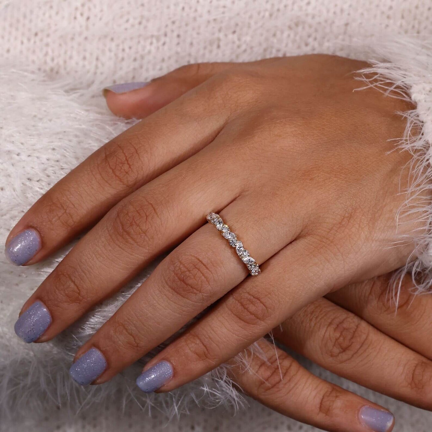 Stacking Band with Lab-Grown Diamonds