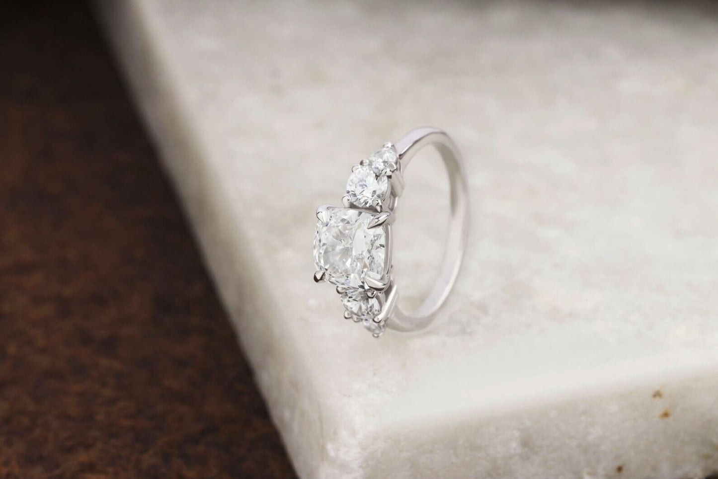 Elongated Cushion Cut Diamond Ring, Lab Grown Diamond Engagement Ring