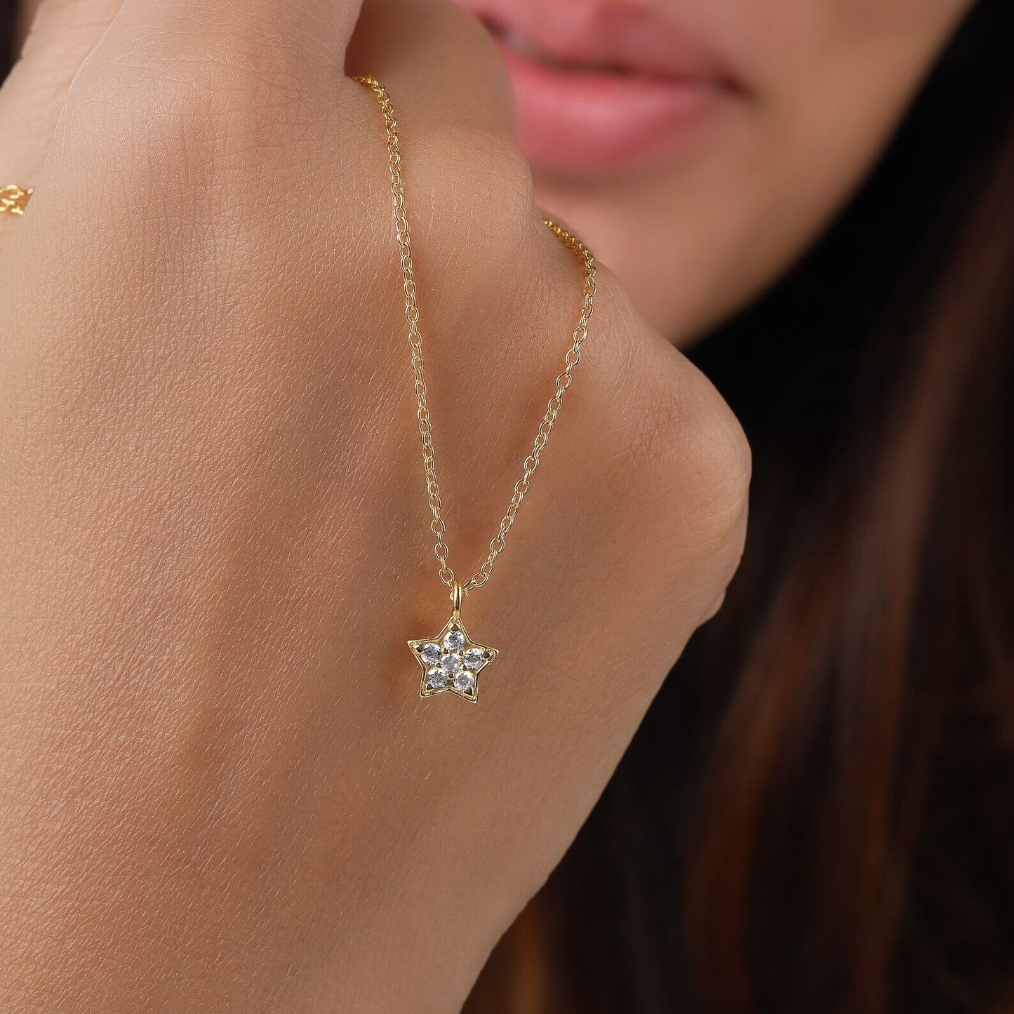 Delicate Lab-Grown Diamond Star Necklace