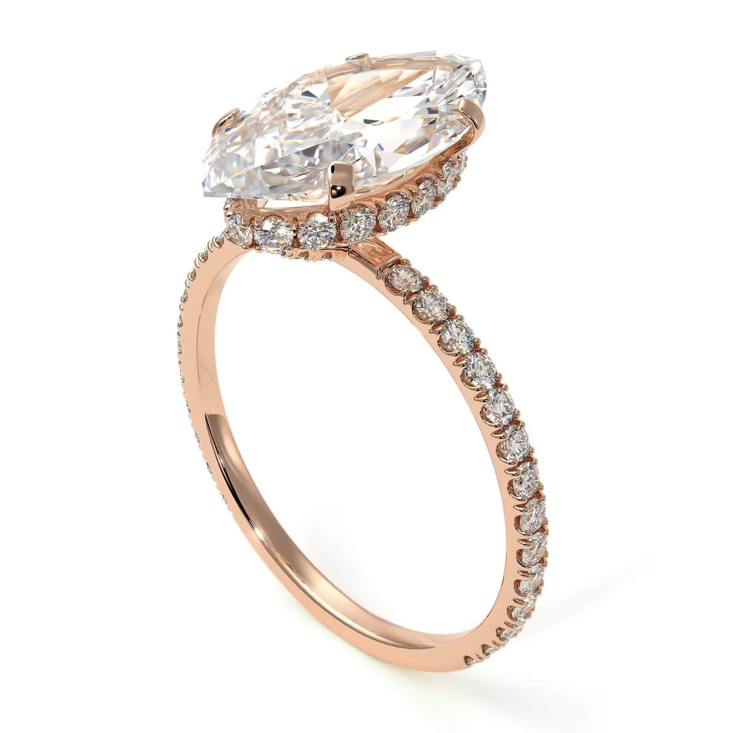 Captivating Marquise Elegance: Unveil Romance with Our Lab-Grown Diamond Engagement Ring