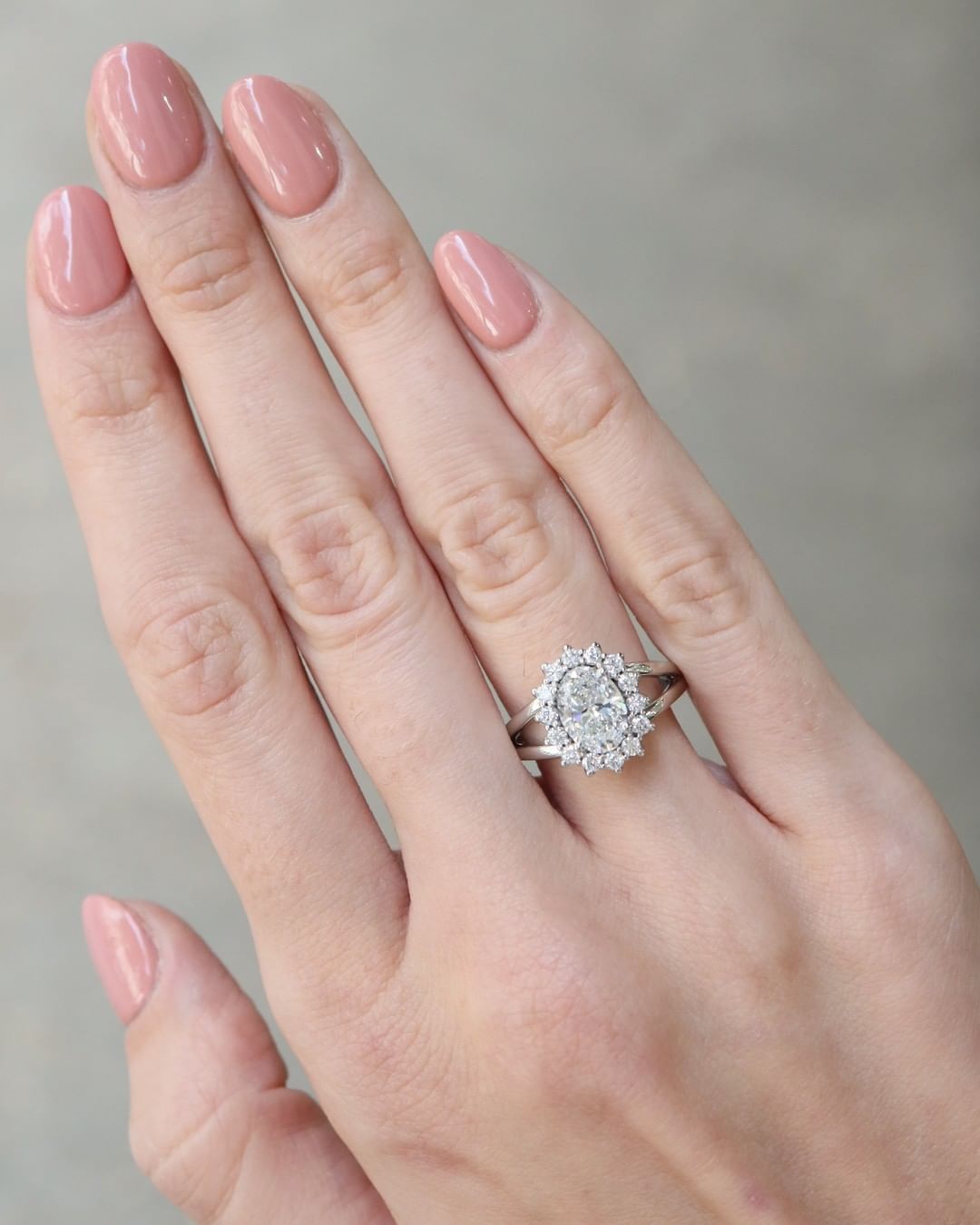 2 CT Oval Cut Lab Grown Wedding Ring/ 14K White Gold Three Stone Engagement Ring/ Oval Anniversary Ring For Wife/ Promise Gift Ring For Her