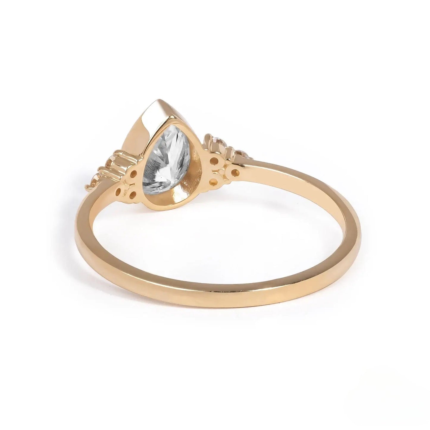 Pear Cut Accent Engagement Ring