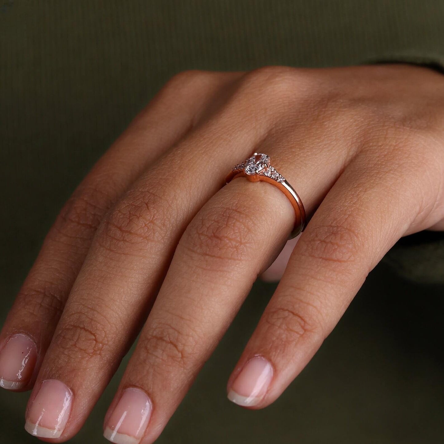 Lab Grown Diamond Ring with Oval Cut