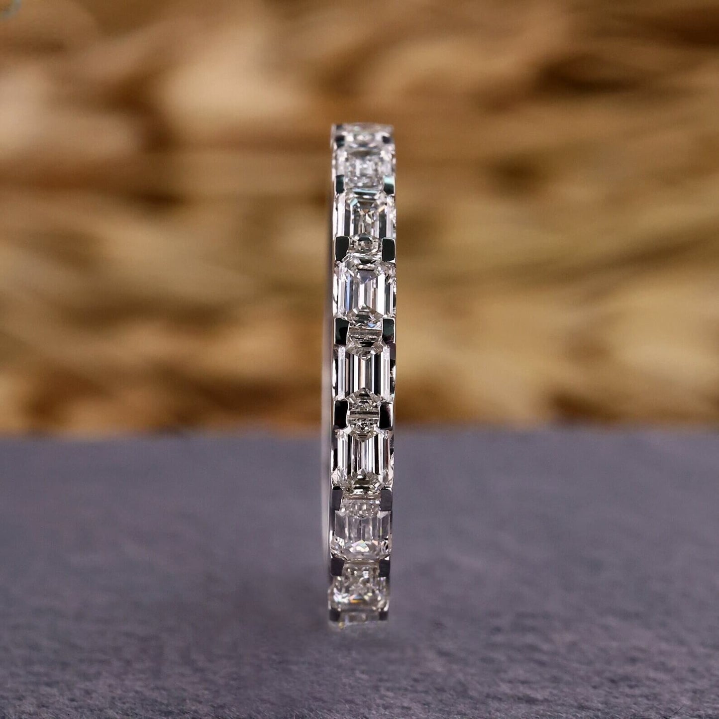 Women's Eternity Ring with Emerald Cut Lab Grown Diamonds