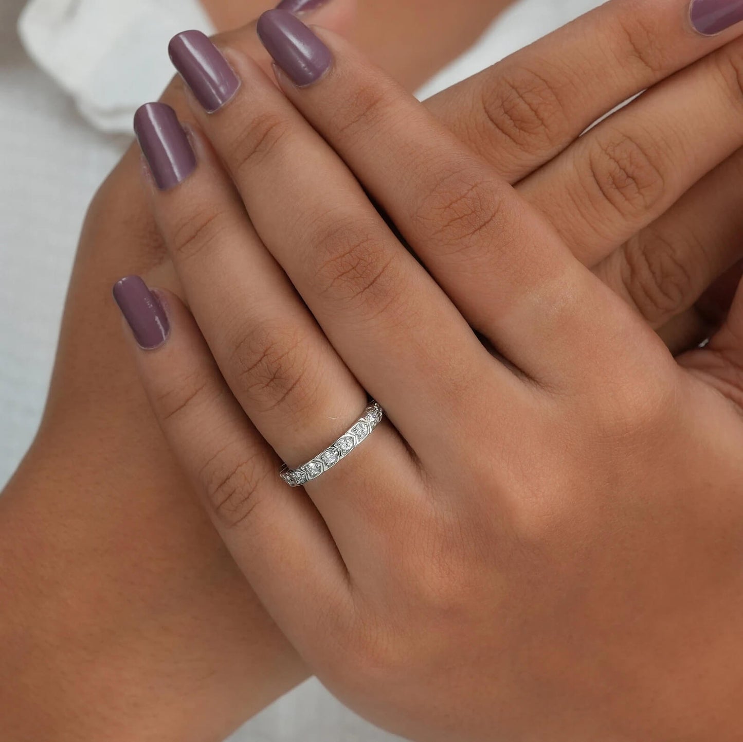 Handcrafted Eternity Band with Lab Grown Diamonds