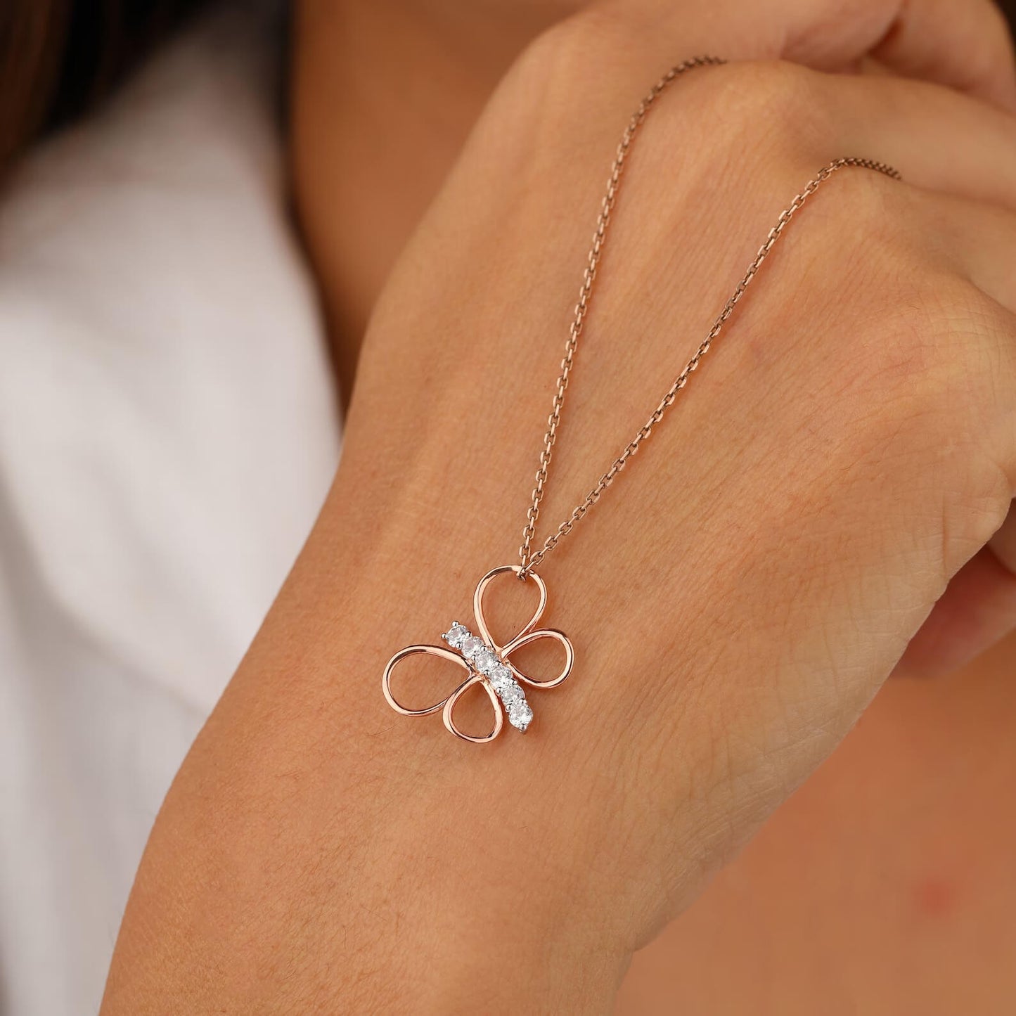 Perfect Gift with Lab Grown Diamond Butterfly Pendant