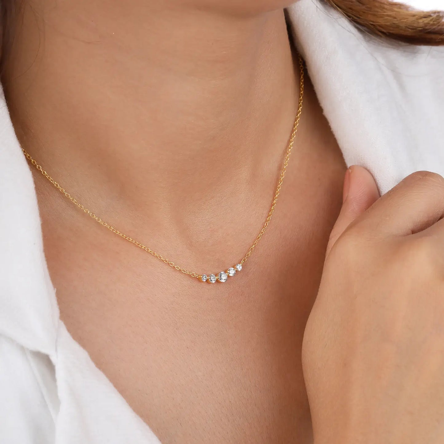 Delicate Single Prong Lab Grown Diamond Necklace
