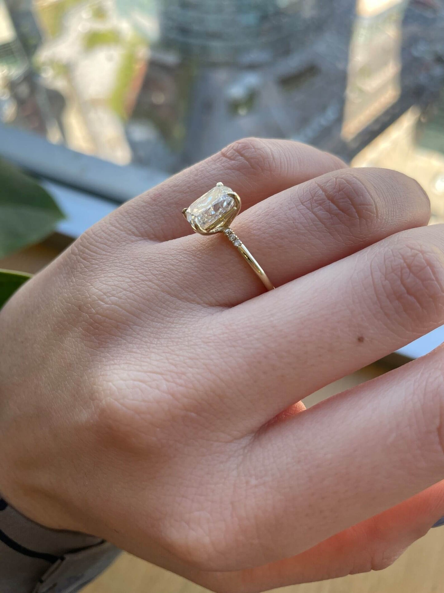 Elongated Cushion Lab Grown Diamond Ring