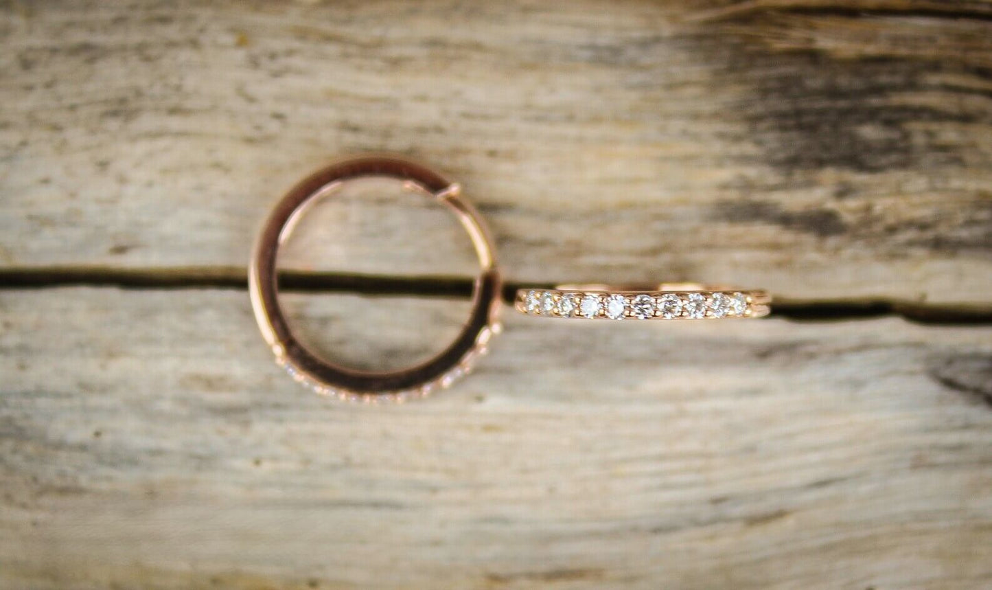 Classic Hoop Earrings with Lab Created Diamonds