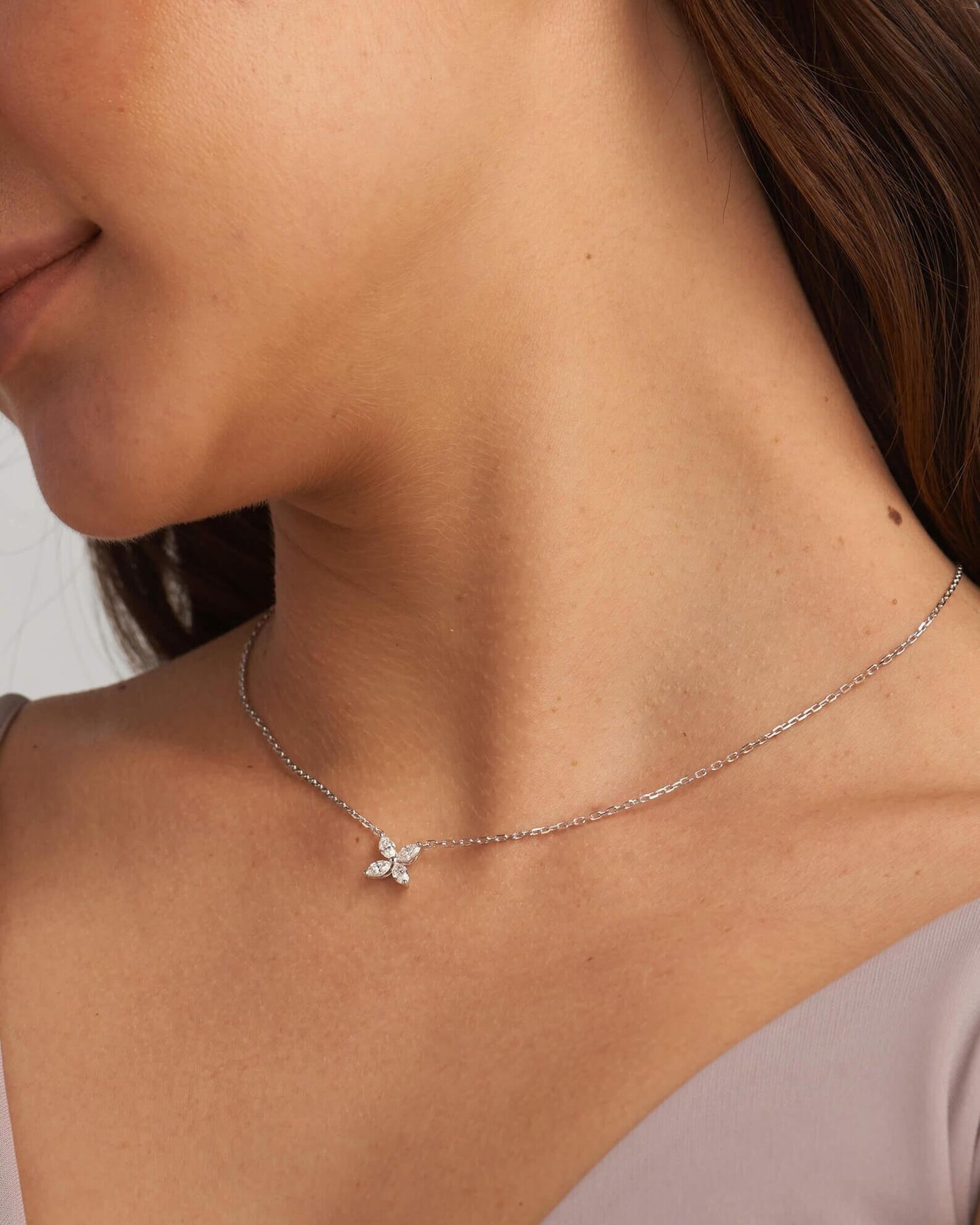Butterfly Necklace with Marquise-Cut Lab Grown Diamonds