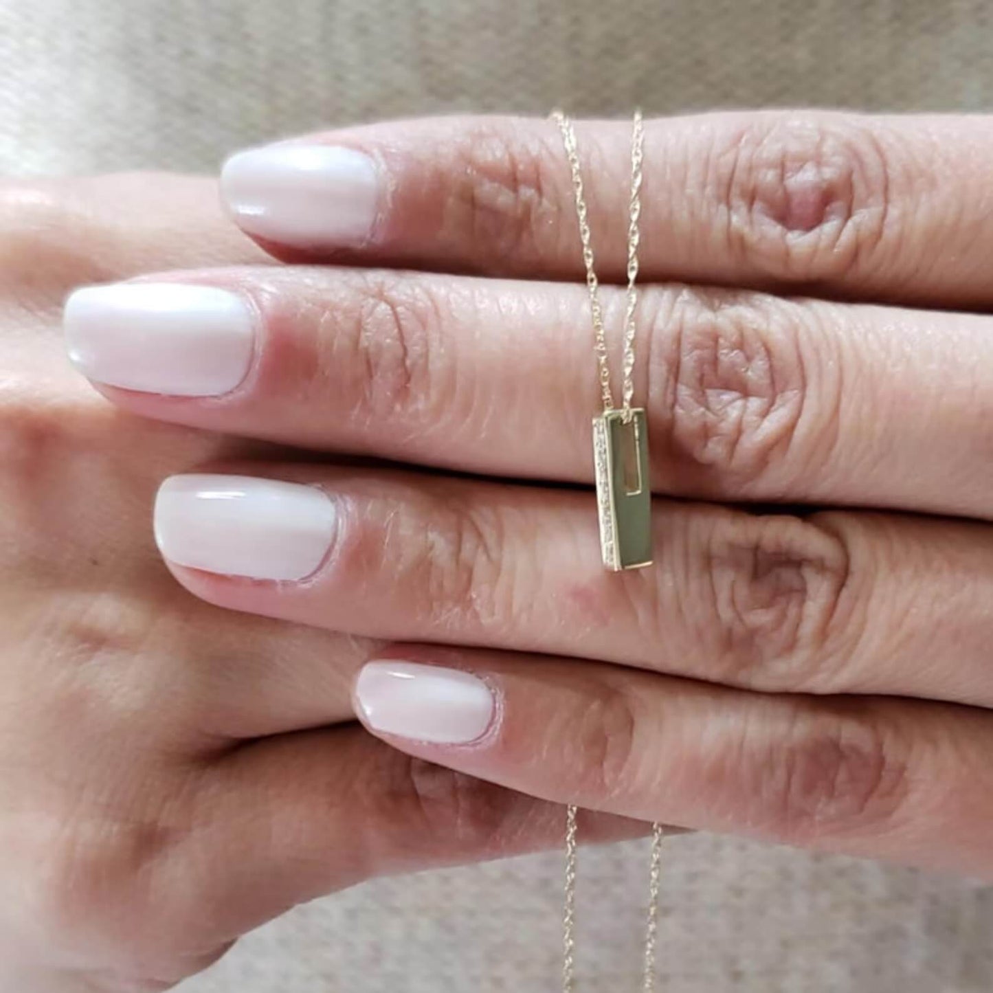 Diamond Bar Necklace with Lab Grown Diamond