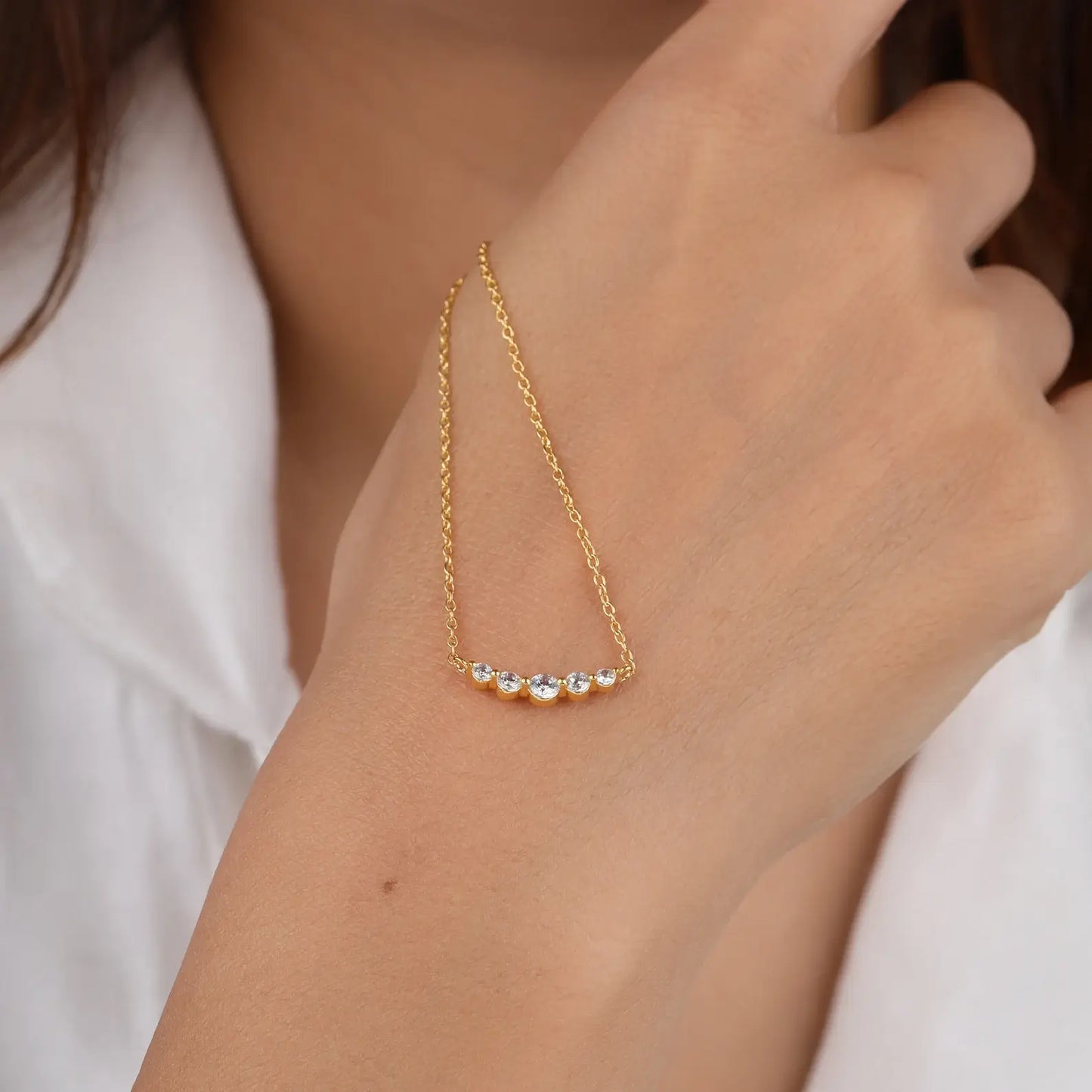 Delicate Single Prong Lab Grown Diamond Necklace