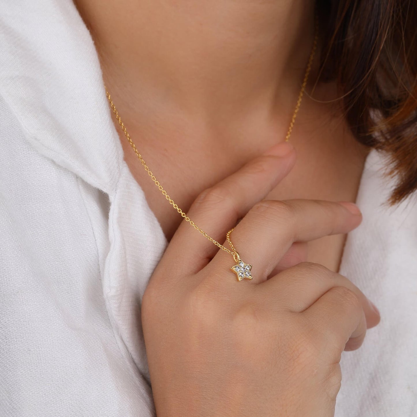 Delicate Lab-Grown Diamond Star Necklace