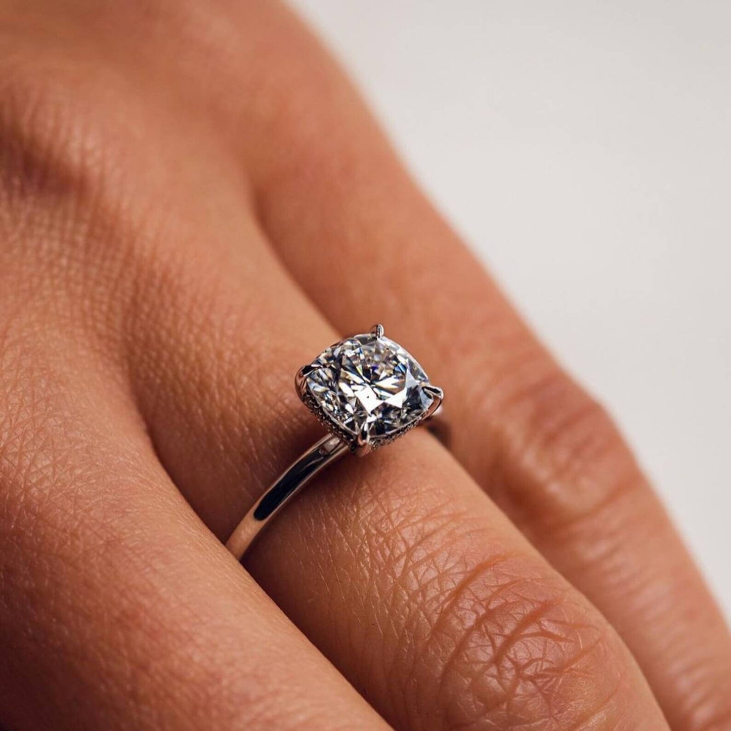 Hidden Halo Lab Grown Diamond Engagement Ring