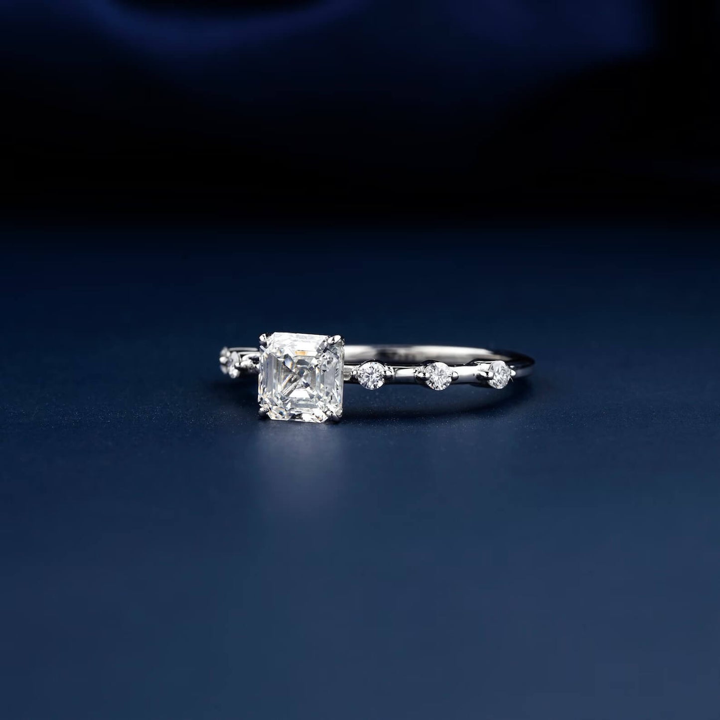 Asscher Cut Solitaire Engagement Ring