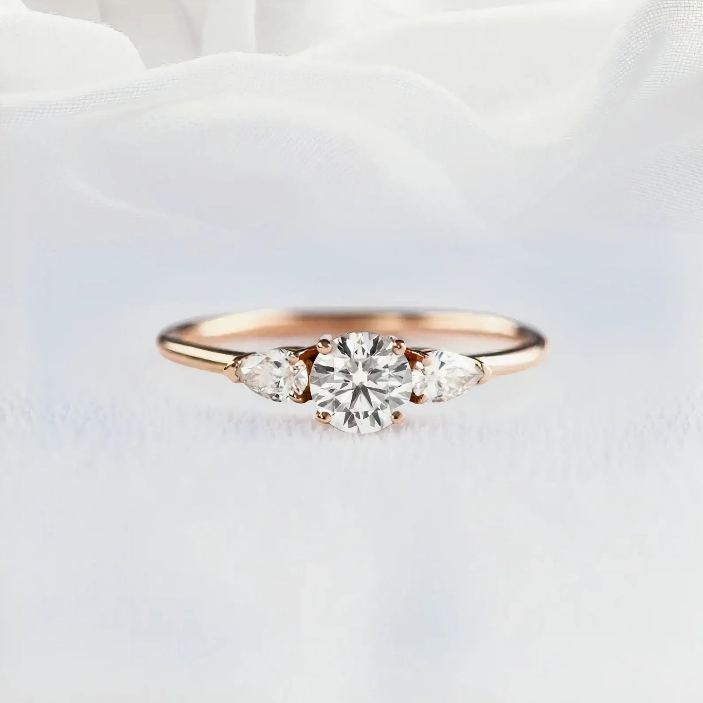 Lab-Created Diamond Three-Stone Anniversary Ring