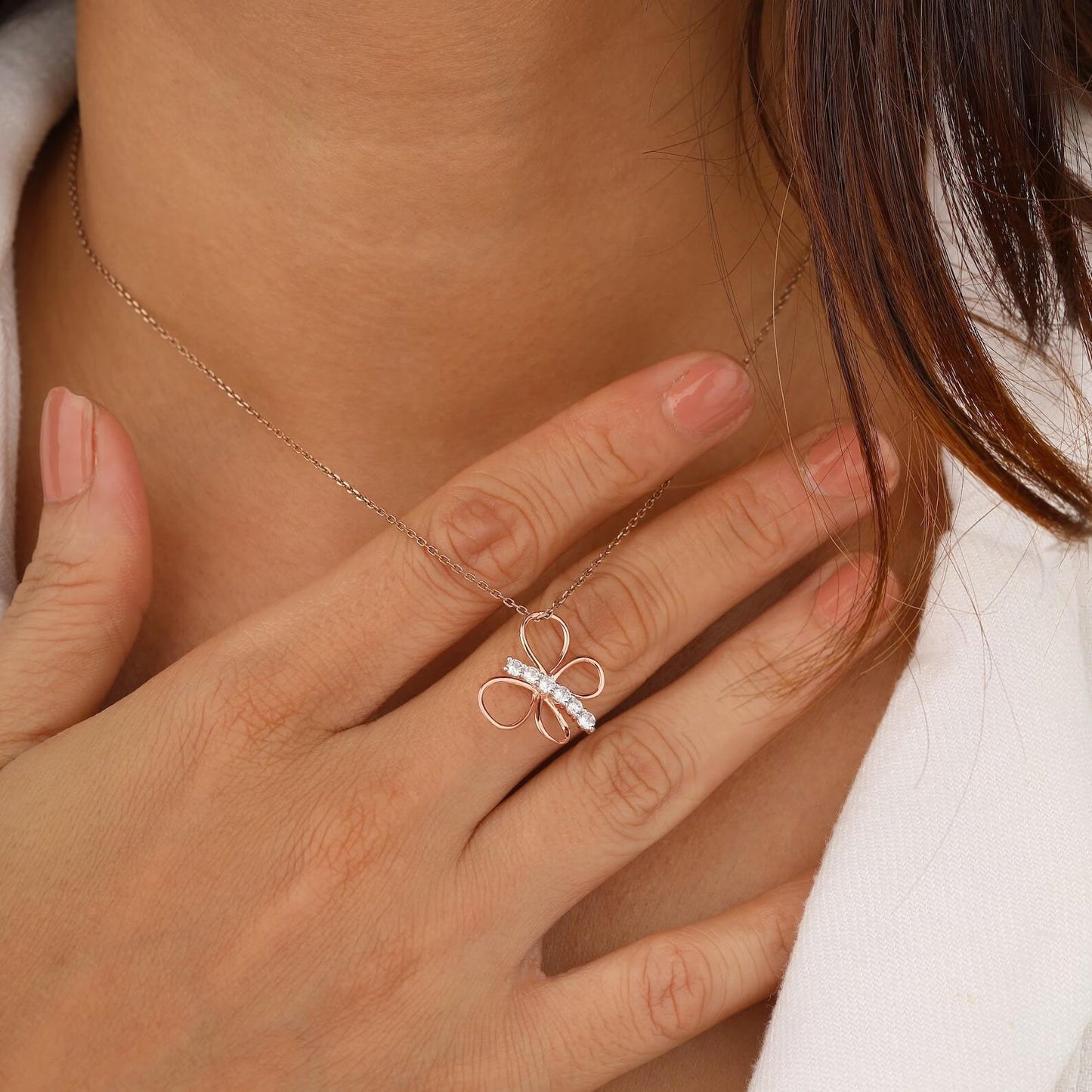 Perfect Gift with Lab Grown Diamond Butterfly Pendant