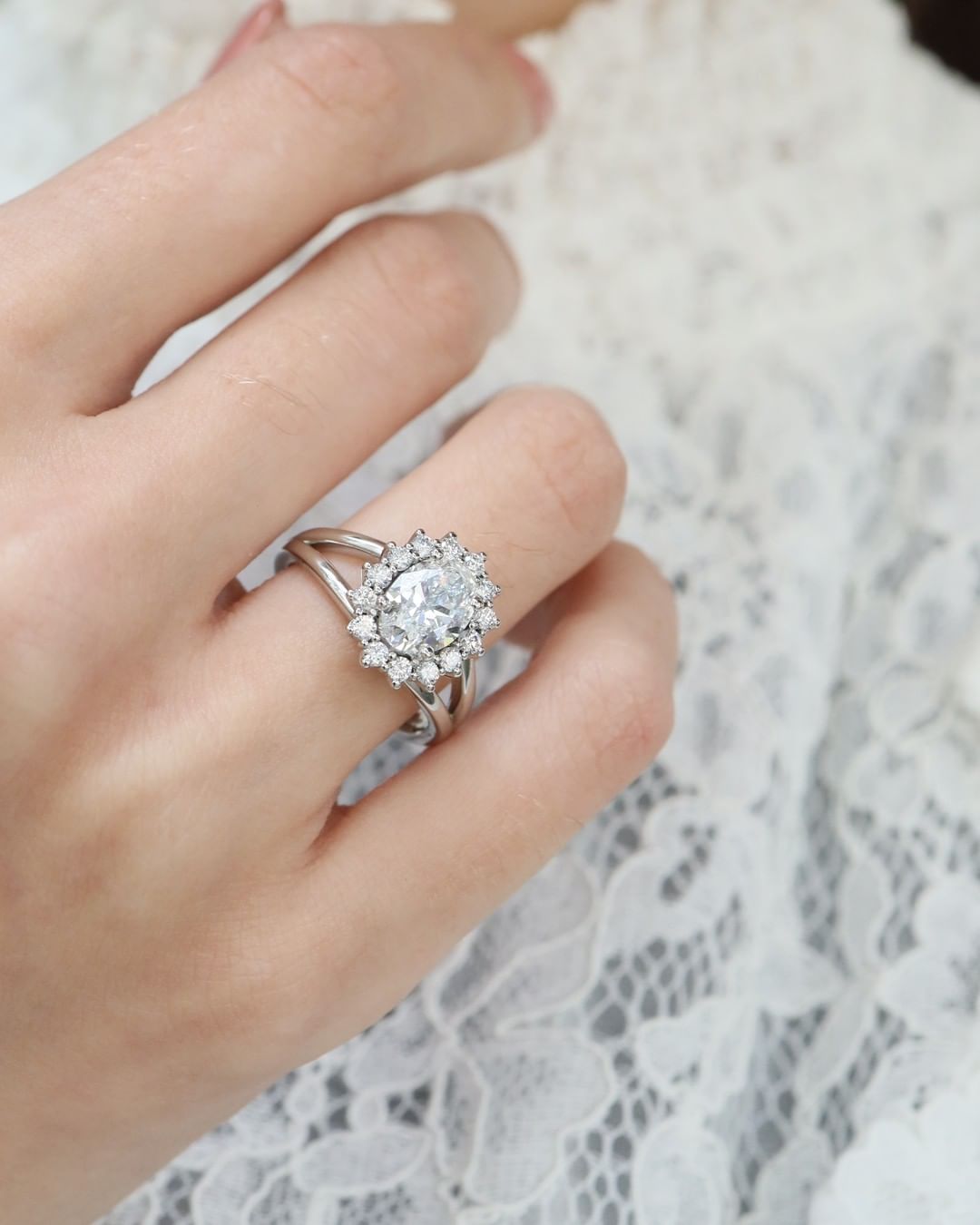 2 CT Oval Cut Lab Grown Wedding Ring/ 14K White Gold Three Stone Engagement Ring/ Oval Anniversary Ring For Wife/ Promise Gift Ring For Her