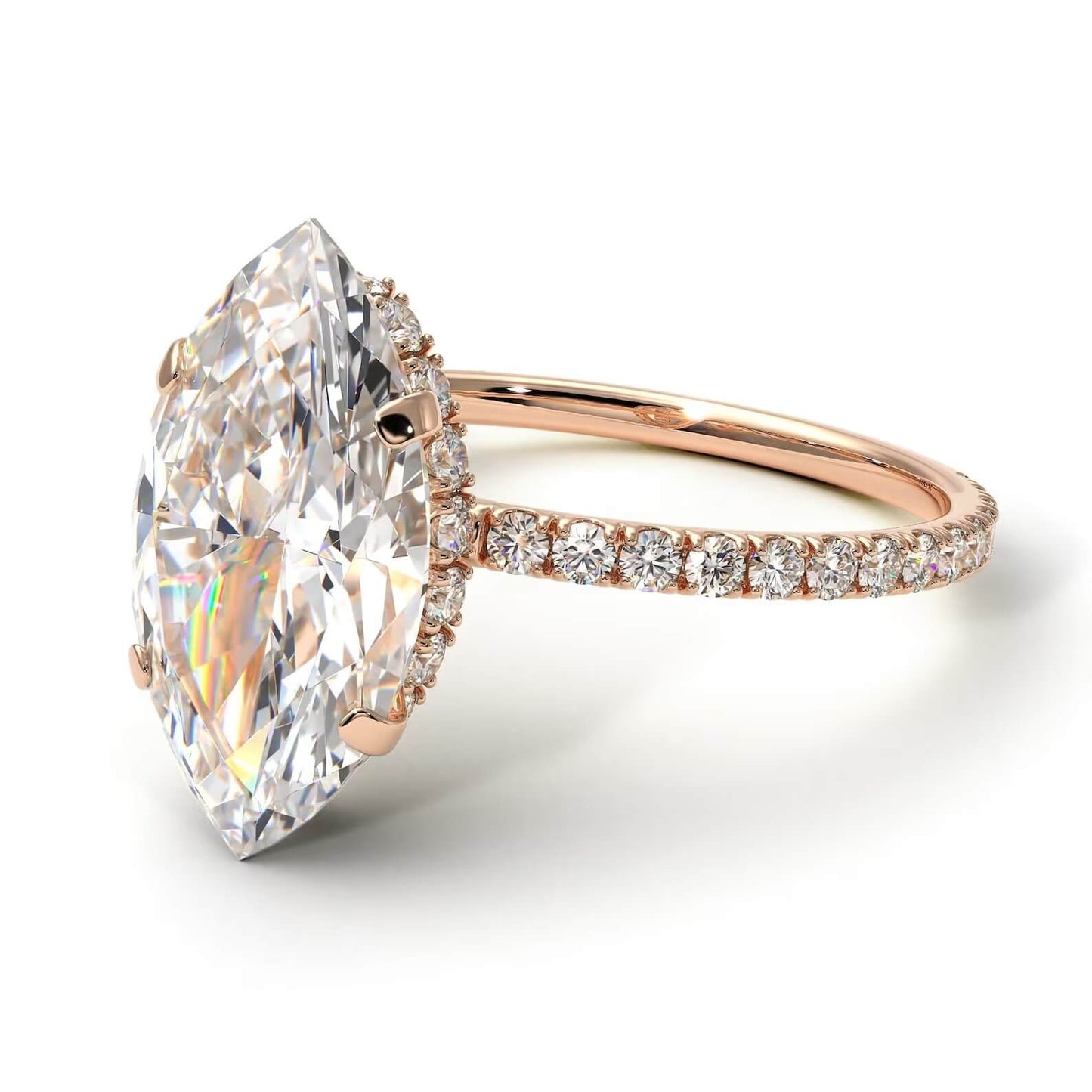 Captivating Marquise Elegance: Unveil Romance with Our Lab-Grown Diamond Engagement Ring