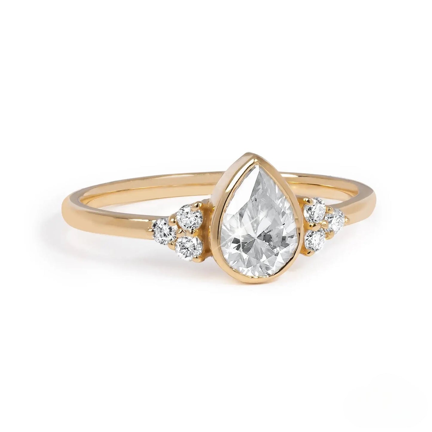Pear Cut Accent Engagement Ring